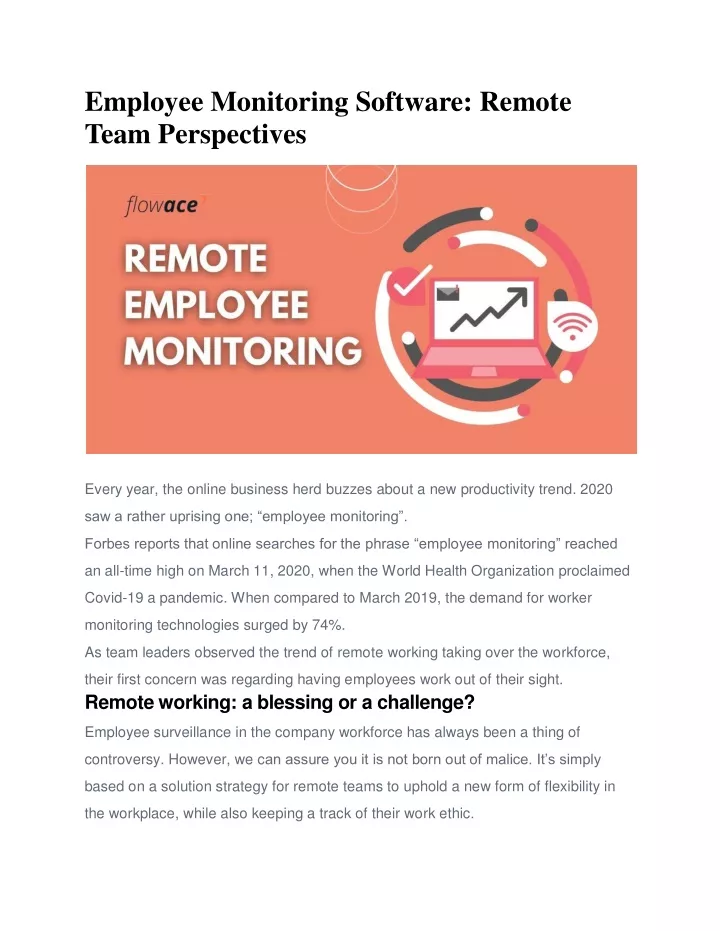 employee monitoring software remote team