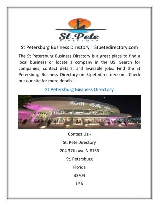 St Petersburg Business Directory  Stpetedirectory