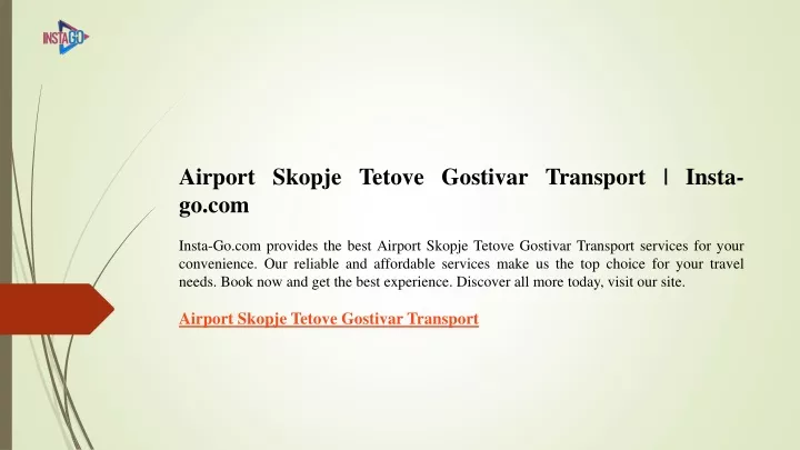 airport skopje tetove gostivar transport insta