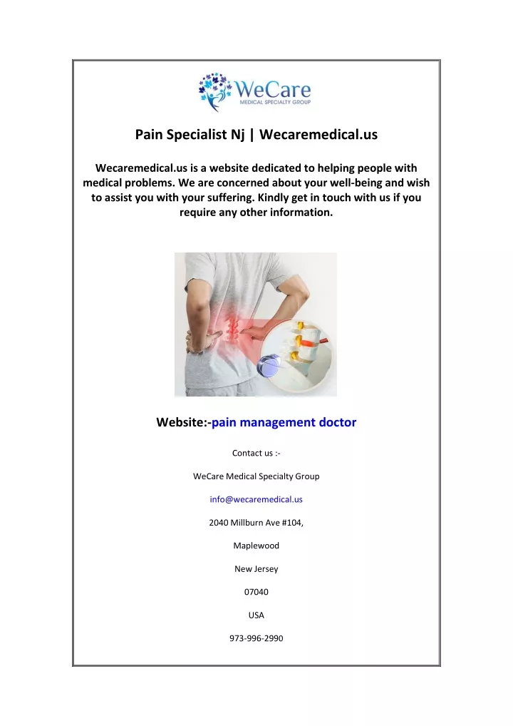 pain specialist nj wecaremedical us