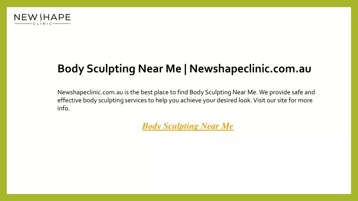 body sculpting near me newshapeclinic