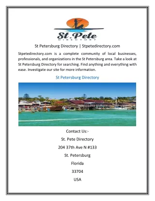St Petersburg Directory  Stpetedirectory