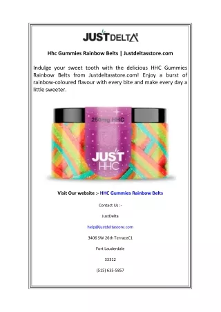 Hhc Gummies Rainbow Belts  Justdeltasstore.com