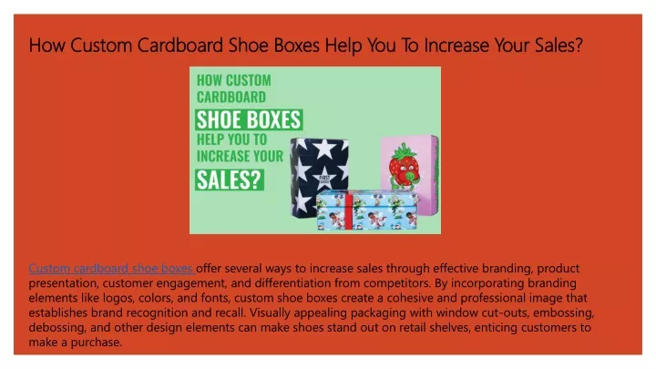 how custom cardboard shoe boxes help you to increase your sales