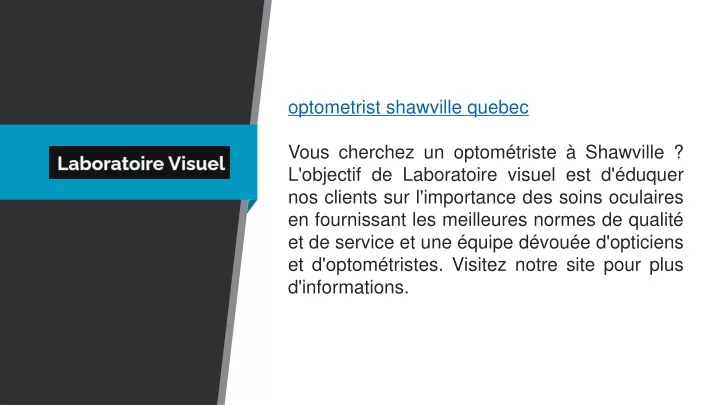 optometrist shawville quebec vous cherchez