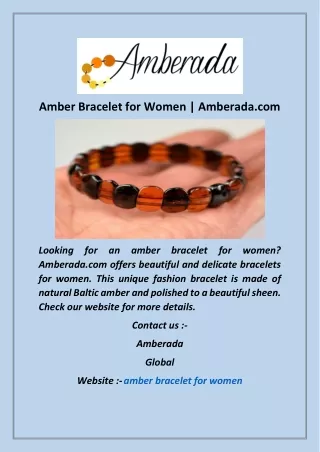 Amber Bracelet for Women  Amberada com