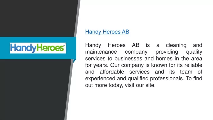 handy heroes ab handy heroes ab is a cleaning