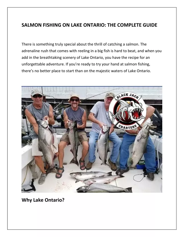 salmon fishing on lake ontario the complete guide