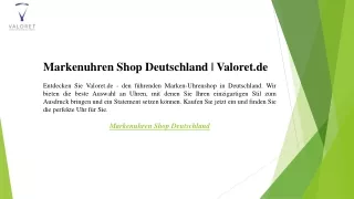 Markenuhren Shop Deutschland  Valoret.de