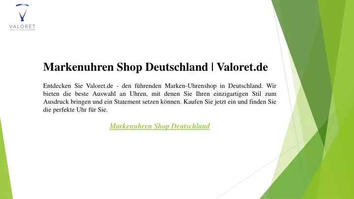 markenuhren shop deutschland valoret de entdecken