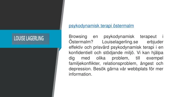 psykodynamisk terapi stermalm browsing