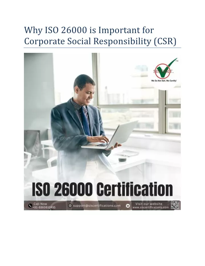 why iso 26000 is important for corporate social