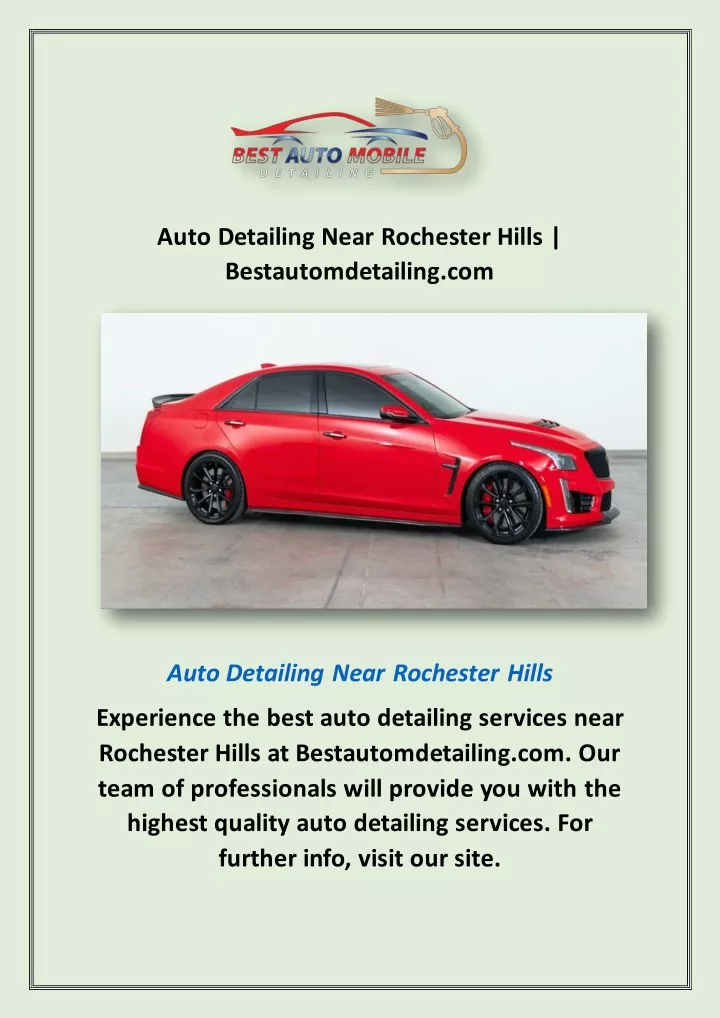 auto detailing near rochester hills