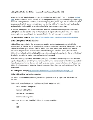 lidding films market size share industry trends