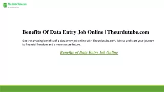 Benefits Of Data Entry Job Online  Theurdutube.com