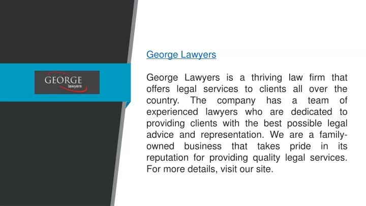 george lawyers george lawyers is a thriving