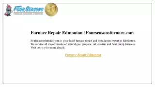 Furnace Repair Edmonton  Fourseasonsfurnace.com