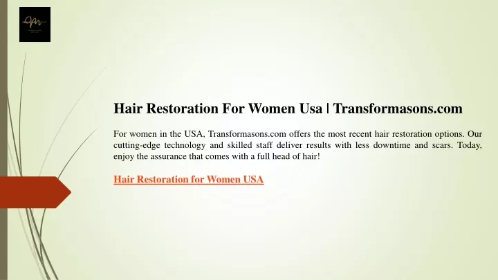 hair restoration for women usa transformasons