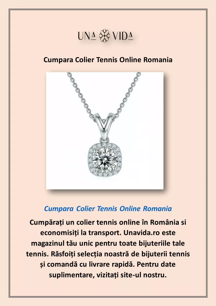 cumpara colier tennis online romania