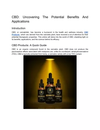 cbd applications