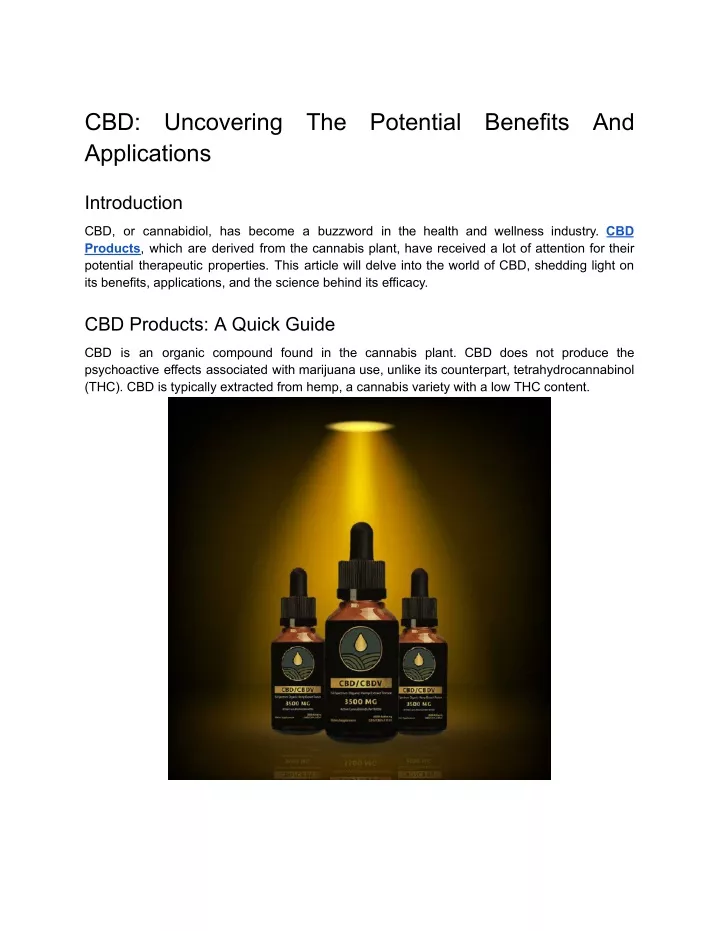 cbd applications