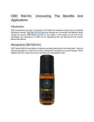 cbd applications