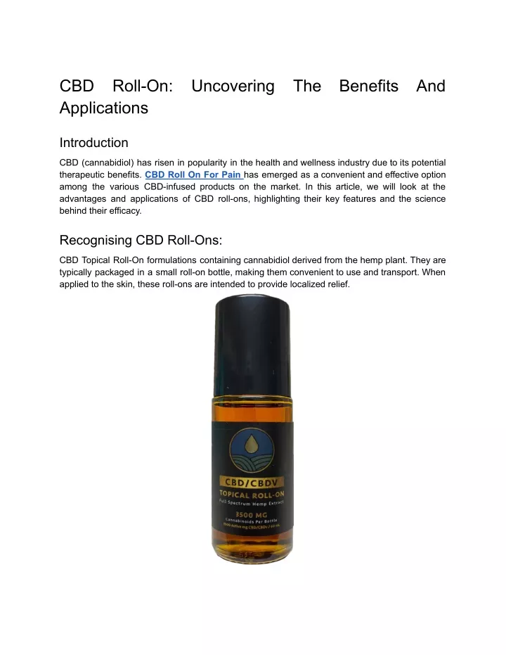 cbd applications