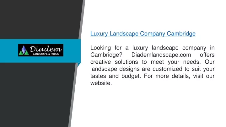 luxury landscape company cambridge looking