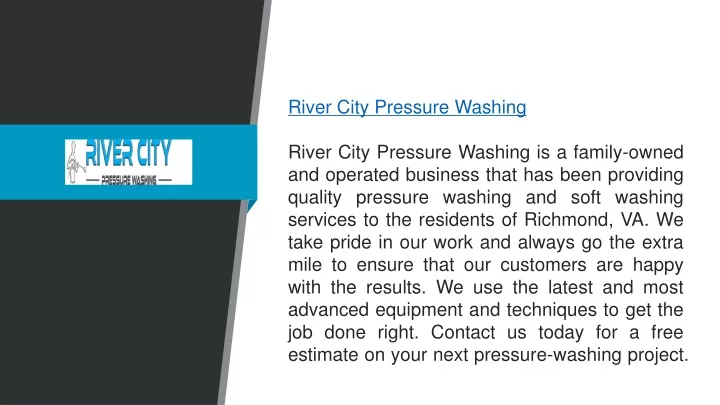 river city pressure washing river city pressure
