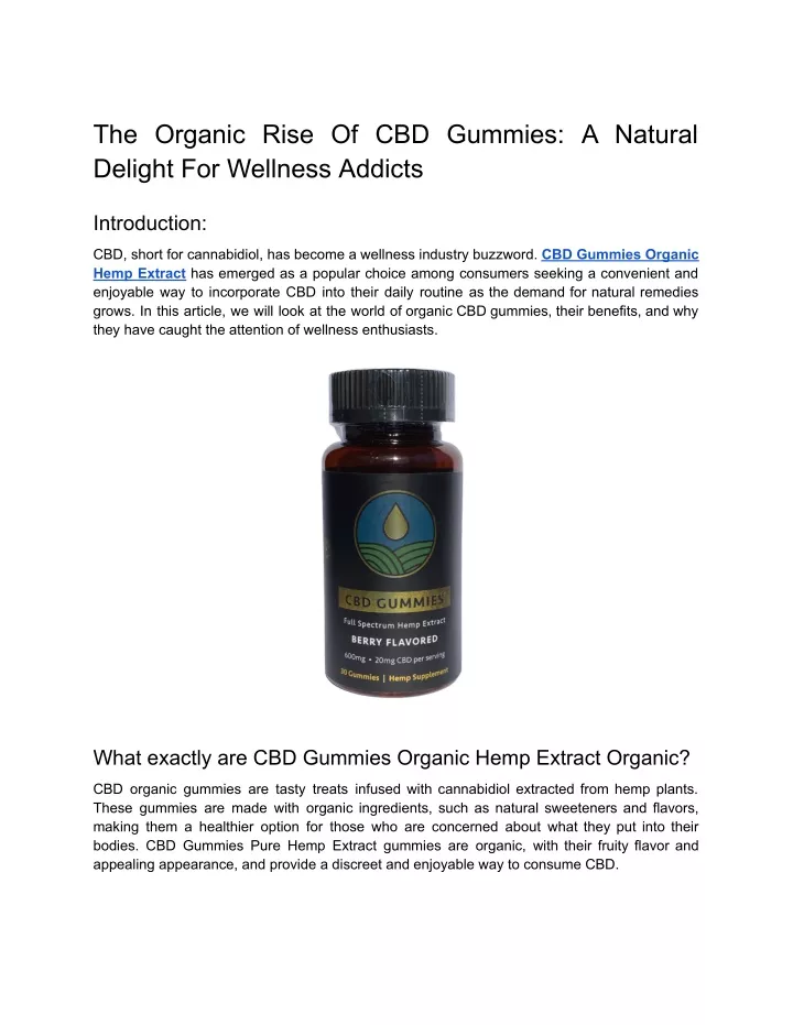 the organic rise of cbd gummies a natural delight