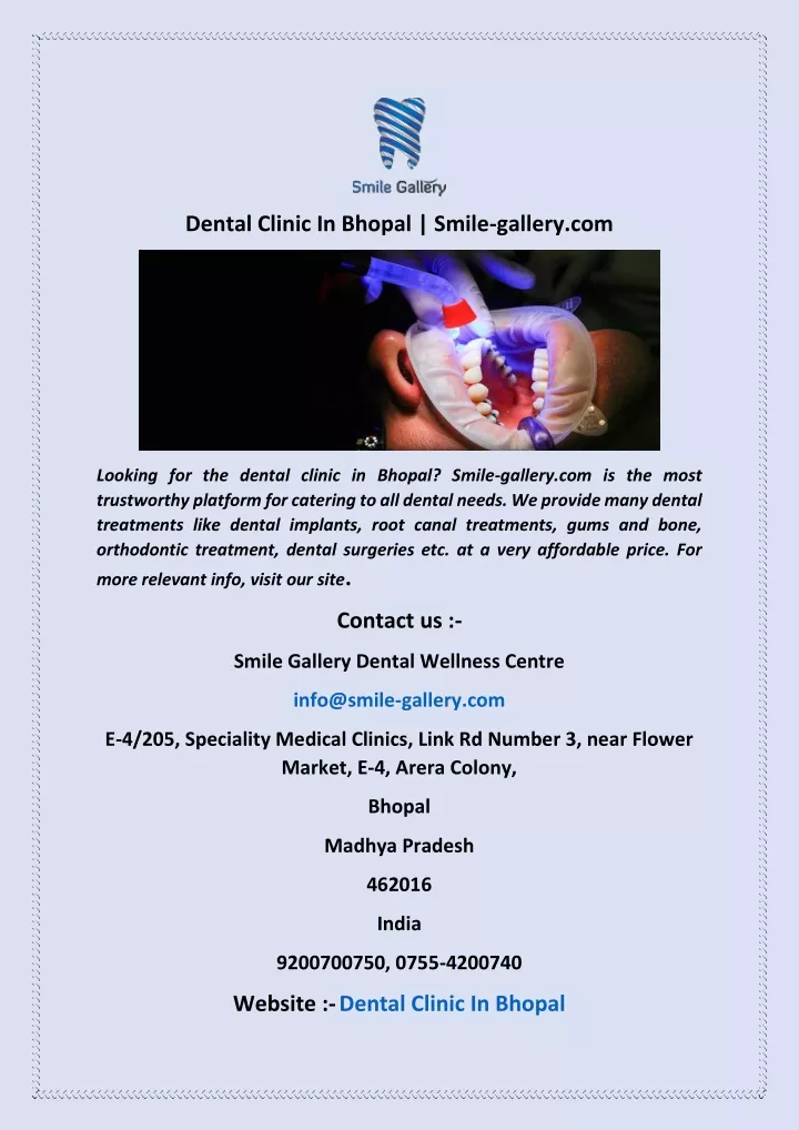 dental clinic in bhopal smile gallery com