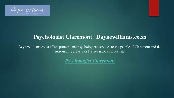 psychologist claremont daynewilliams