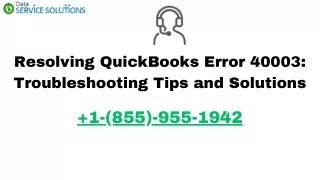 Resolving QuickBooks Error 40003 Troubleshooting Tips and Solutions