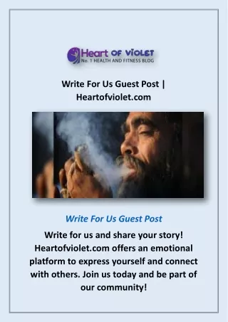 Write For Us Guest Post | Heartofviolet.com