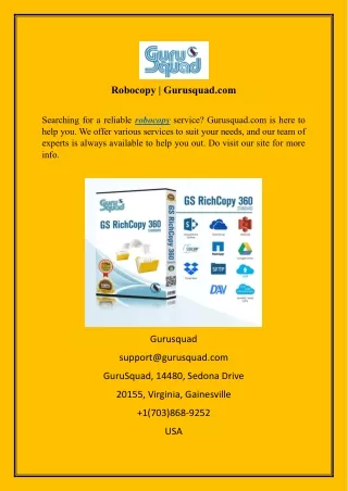 robocopy gurusquad com