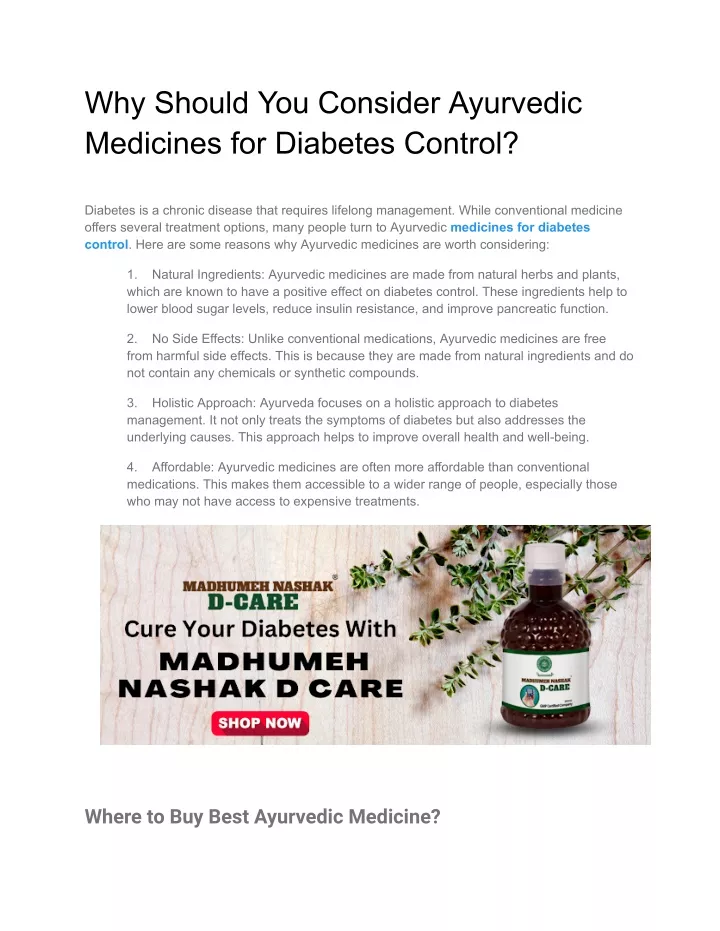 why should you consider ayurvedic medicines