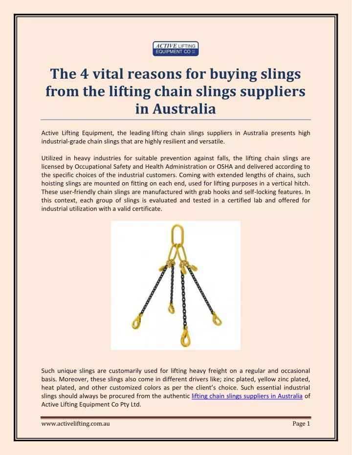the 4 vital reasons for buying slings from