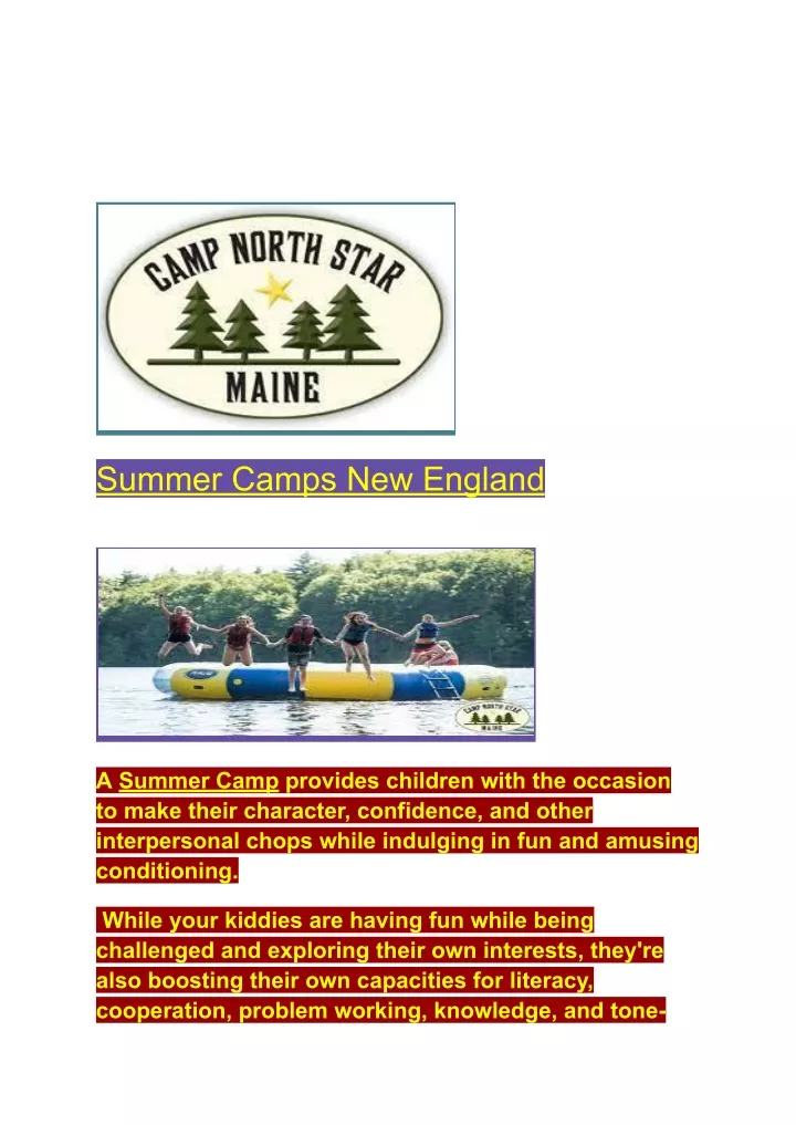 summer camps new england