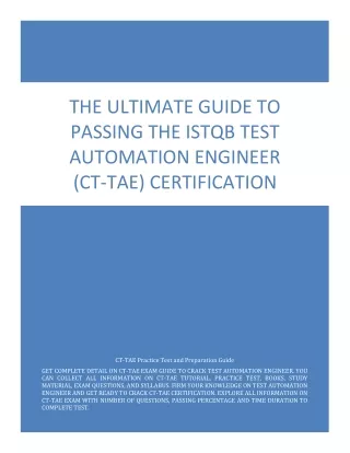 The Ultimate Guide to Passing the ISTQB Test Automation Engineer (CT-TAE) Cert