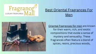 Best Oriental Fragrances For Men