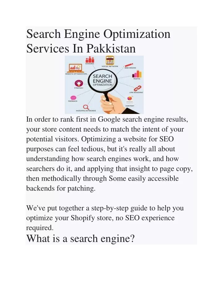 search engine optimization services in pakkistan