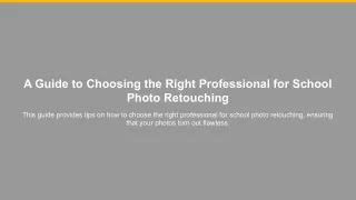 Choosing the Right Professional for School Photo Retouching