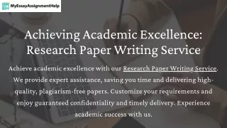Research Paper Writing Service: Academic Excellence Made Easy