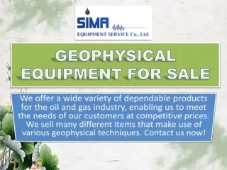 GEOPHYSICAL EQUIPMENT FOR SALE