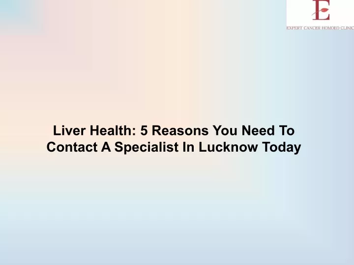 liver health 5 reasons you need to contact