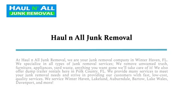 haul n all junk removal