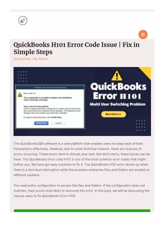 5 QuickBooks H101 Error Code Issue