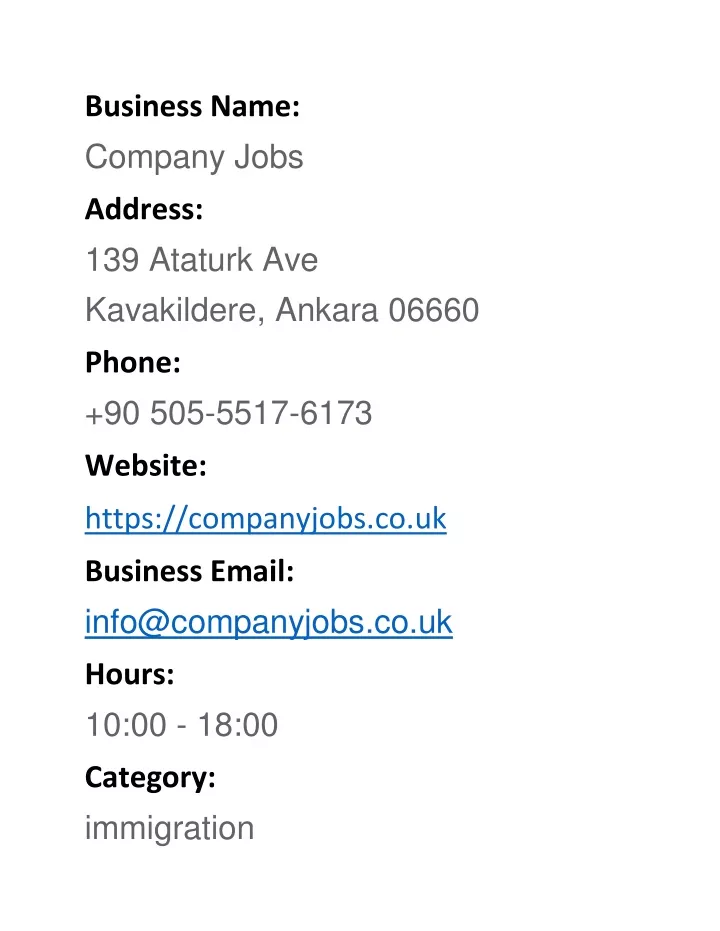 business name company jobs
