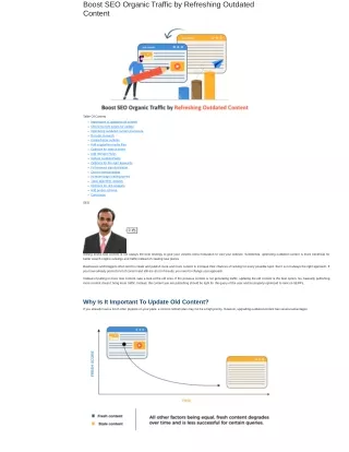 boost seo organic traffic by refreshing outdated