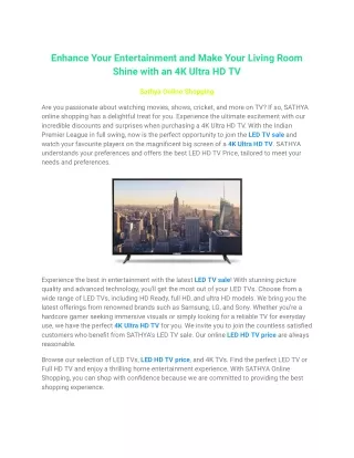 Buy Full HD LED TV Online _ 4k Ultra HD